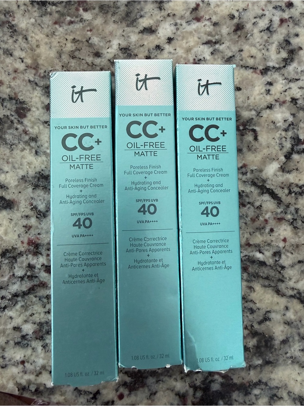 3 IT Cosmetics CC+ Oil-Free Matte SPF 40 Cream - 2 Rich and 1 Rich Honey
